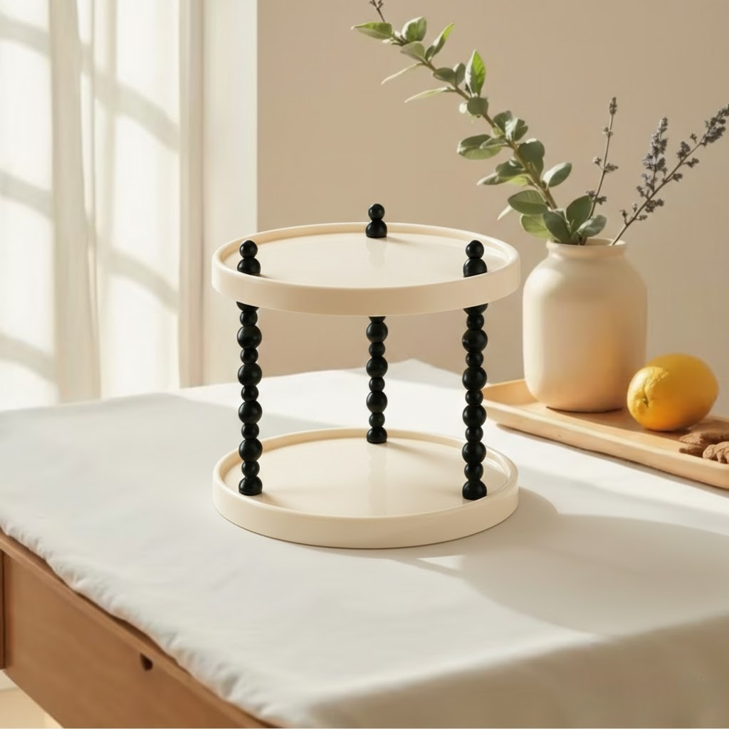 Cream Style Desktop Storage Rack