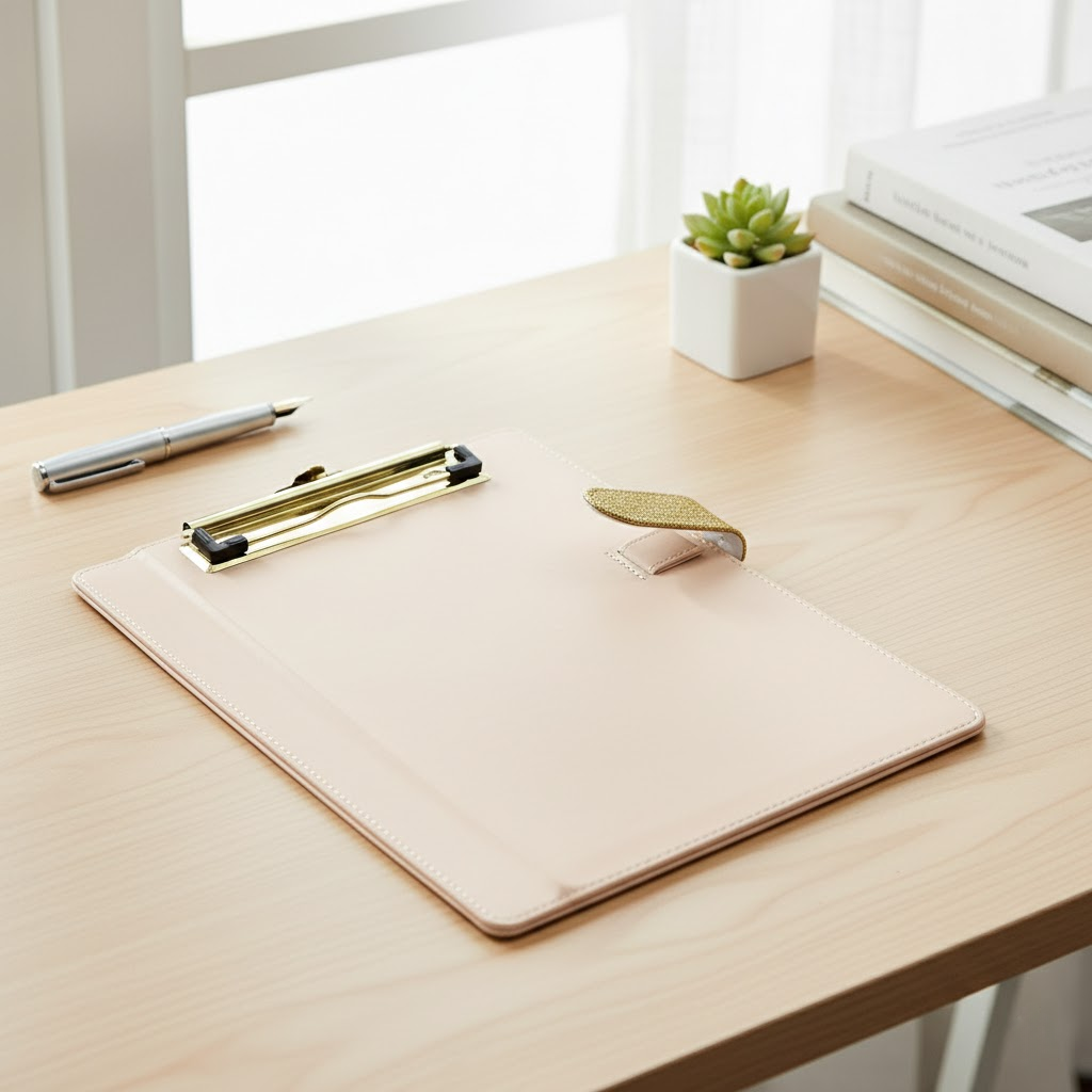 Champagne Gold Shimmer B5 Clipboard Folder