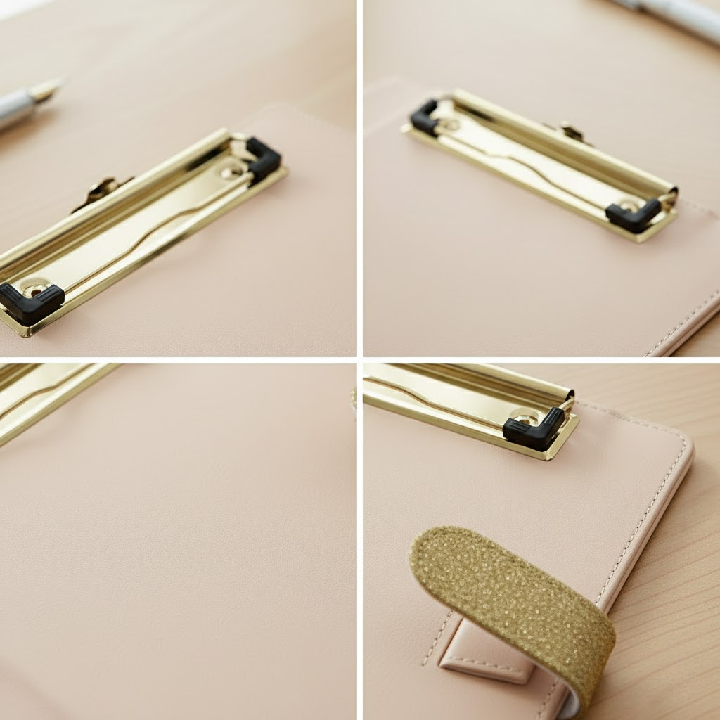 Champagne Gold Shimmer B5 Clipboard Folder