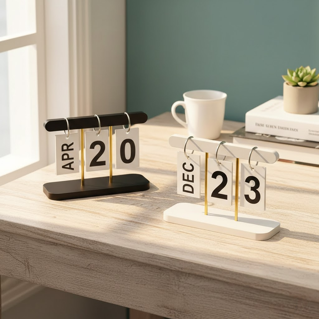 Nordic Minimalist Perpetual Flip Calendar Table Ornament